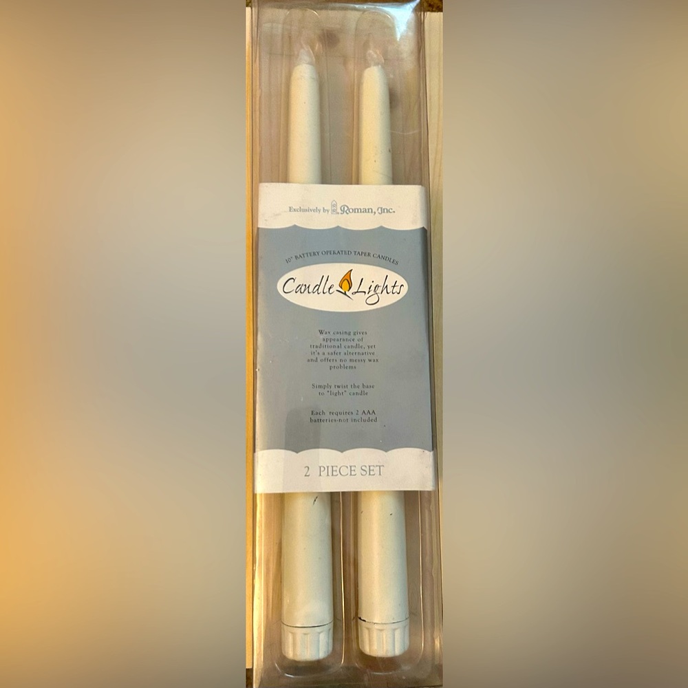 Candle Lights Roman Inc Premium Flickering Flameless Taper Candles 2 piece set